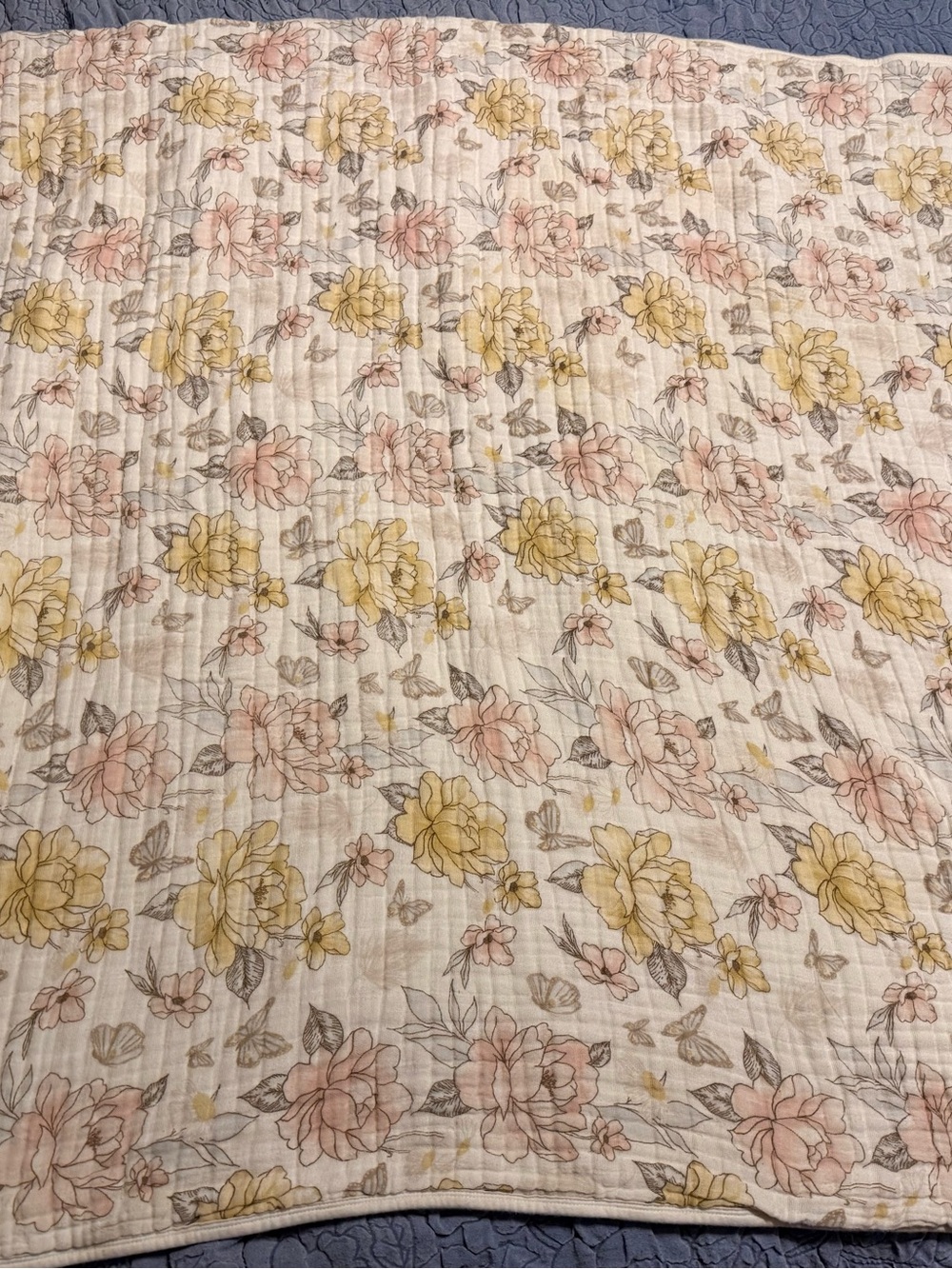 aden + anais girls dream blanket with Yellow & Pink Floral Print